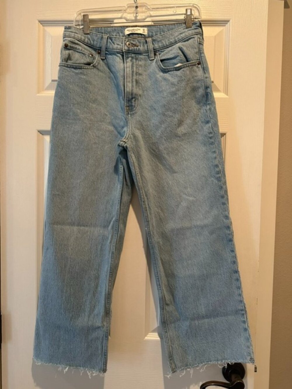 Abercrombie & Fitch Women's 90's Relaxed Jeans High Rise Lt Blue Wash 29/8 Nwot